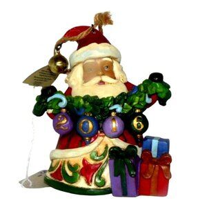Jim Shore Santa Ornament w Gifts & Garland 2016 Christmas Figurine Hand-Painted